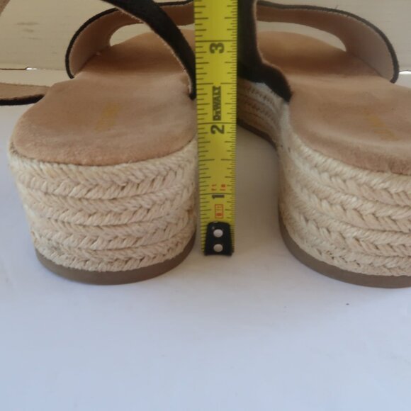 Old Navy Espadrille Wedge Black Sandals Sz 10 - Picture 4 of 15